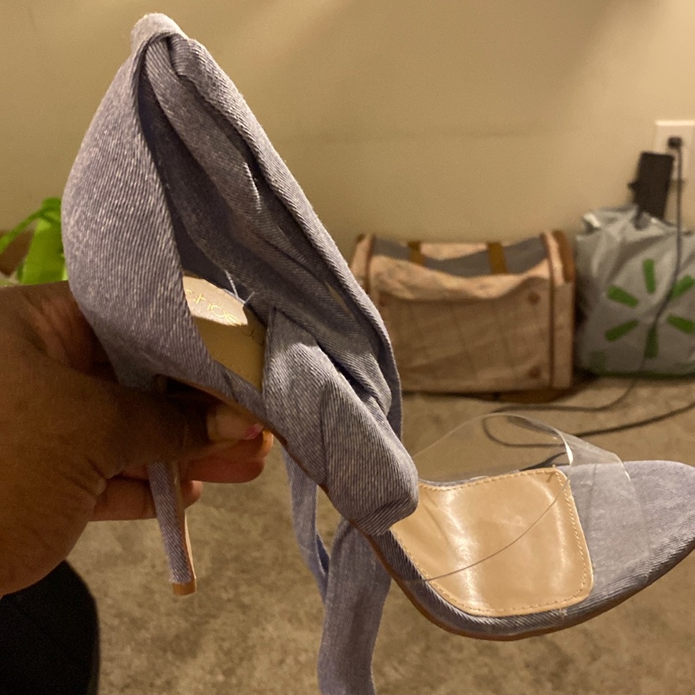 High heel sandals.